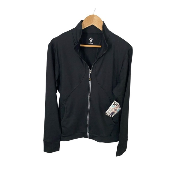 Shape True Form Zip Front Activewear Jacket Black NWT Size XS - Picture 1 of 9